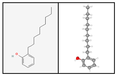 Molecula del Nonil Fenol